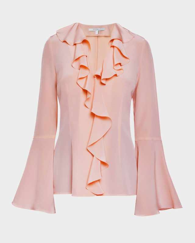 Sydney Ruffled Silk Blouse